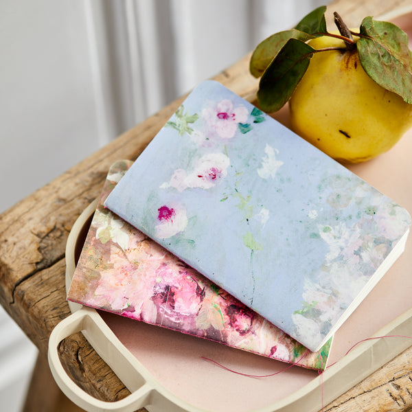 Carnet Prune et carnet Nuage imprimé fleurs couverture papier gaufré