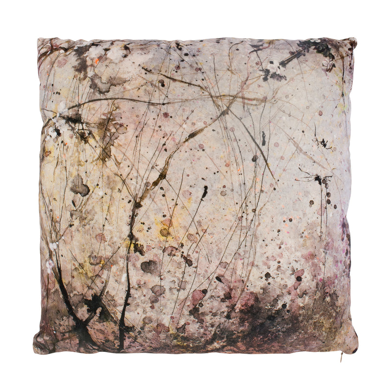 coussin velours 50x50cm imprimé beige